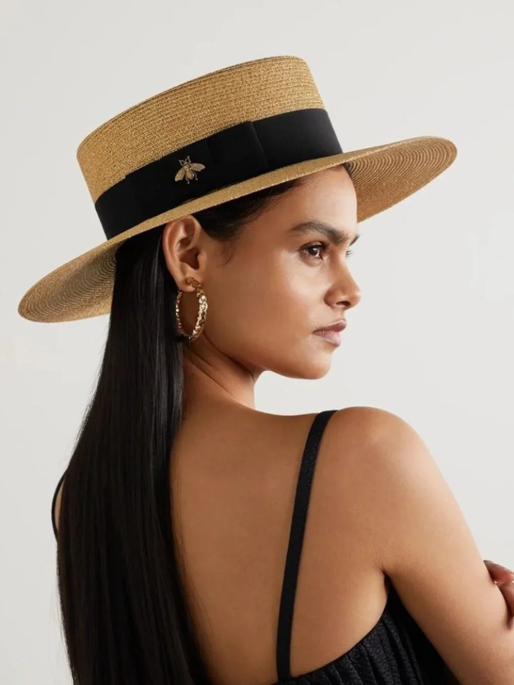 Gucci Gold Lame Bee Papier Hat